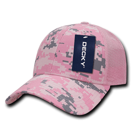 Decky 6 Panel Low Profile Structured Camo Trucker | Decky 218 Pink Digital OSFM