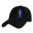 Decky 6 Panel Low Profile Structured Corduroy Cap | Decky 231 Black OSFM Hats