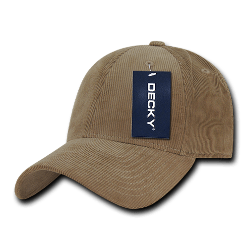 Decky 6 Panel Low Profile Structured Corduroy Cap | Decky 231 Khaki OSFM Hats