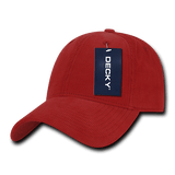 Decky 6 Panel Low Profile Structured Corduroy Cap | Decky 231 Red OSFM Hats