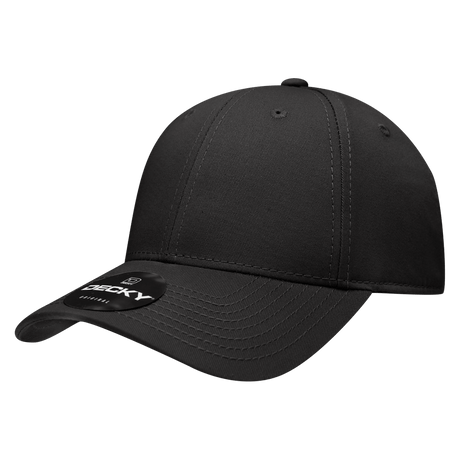 Decky 6 Panel Low Profile Structured Cotton Cap | Decky 209 Black OSFM Hats