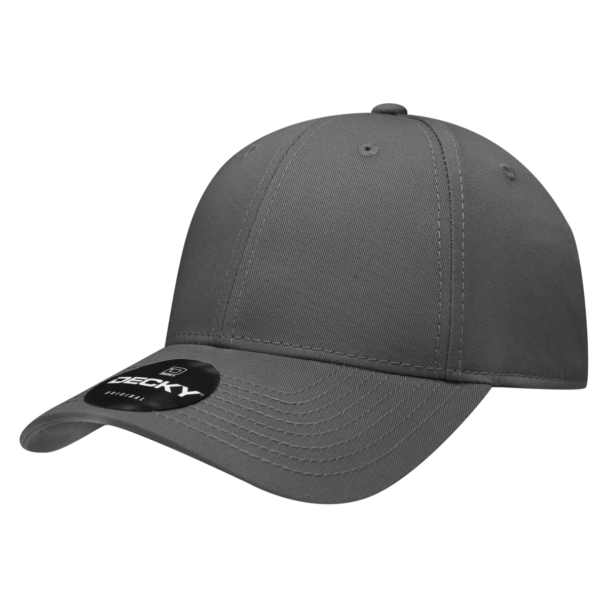 Decky 6 Panel Low Profile Structured Cotton Cap | Decky 209 Charcoal OSFM Hats