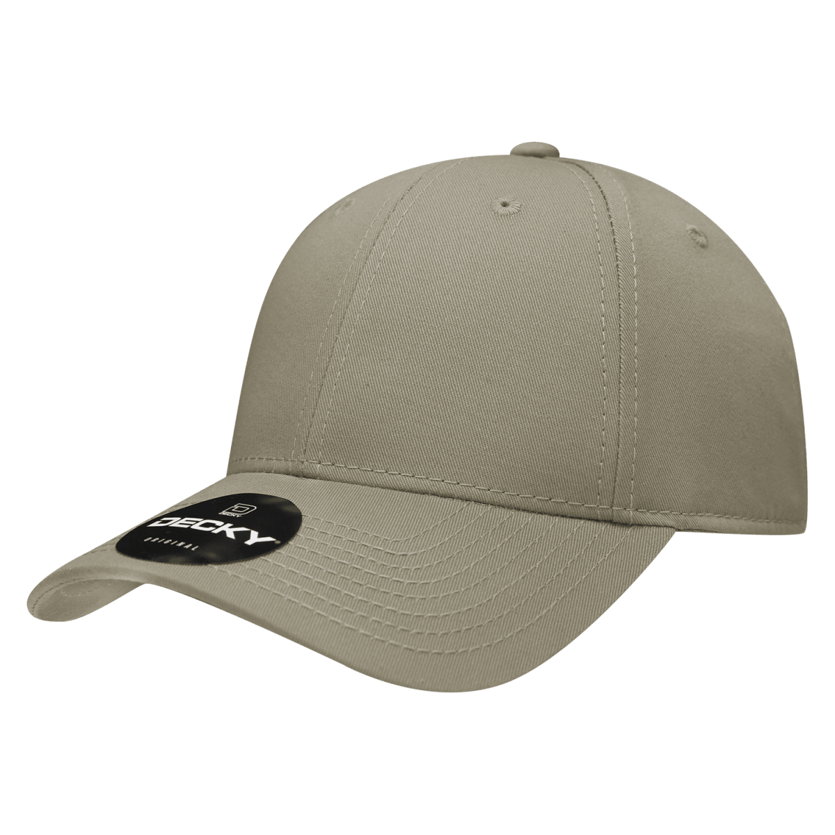 Decky 6 Panel Low Profile Structured Cotton Cap | Decky 209 Khaki OSFM Hats