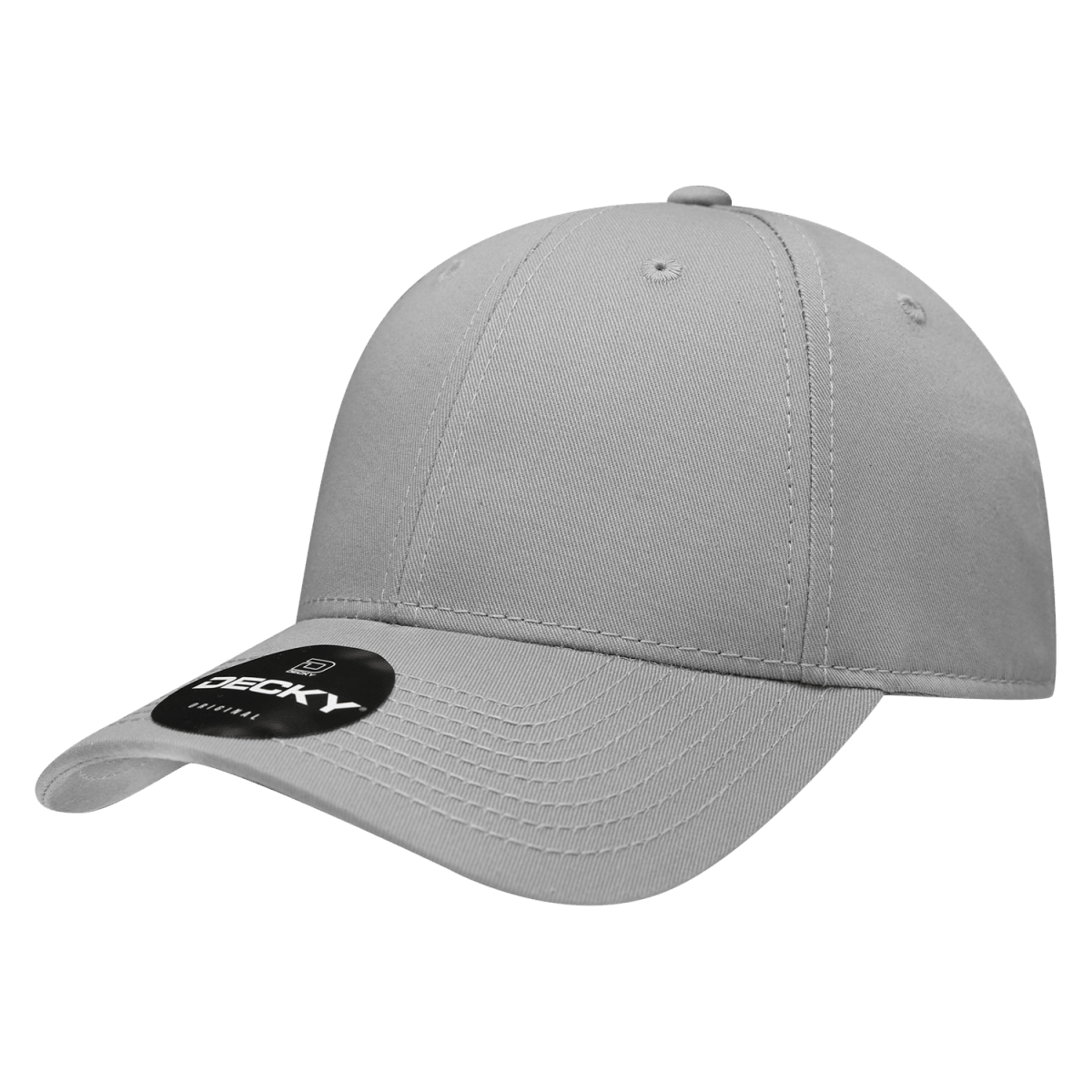 Decky 6 Panel Low Profile Structured Cotton Cap | Decky 209 L. Grey OSFM Hats