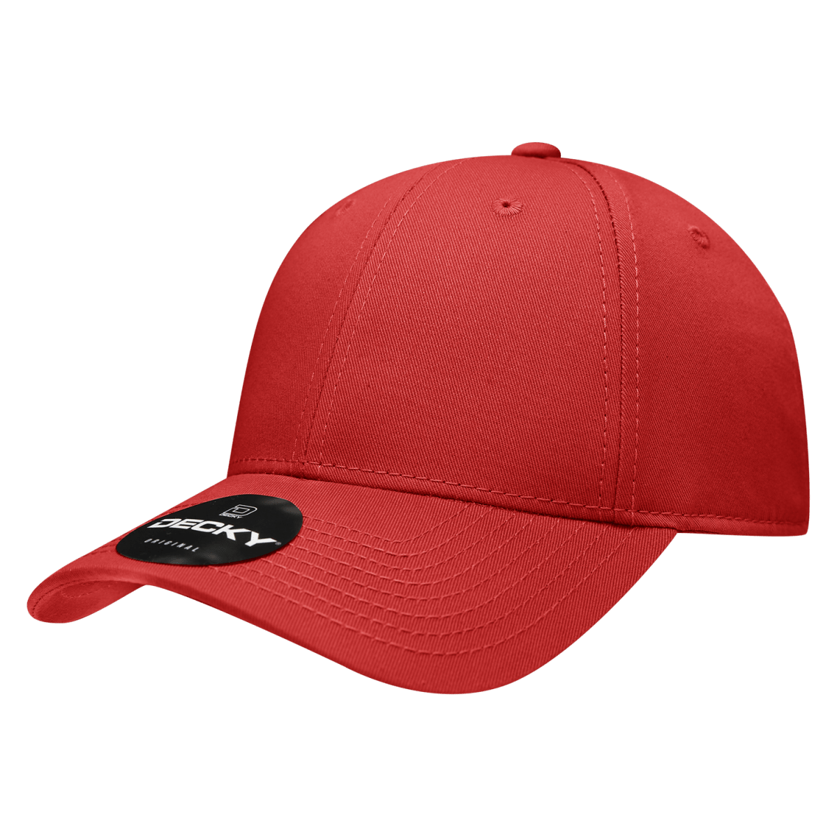 Decky 6 Panel Low Profile Structured Cotton Cap | Decky 209 Red OSFM Hats