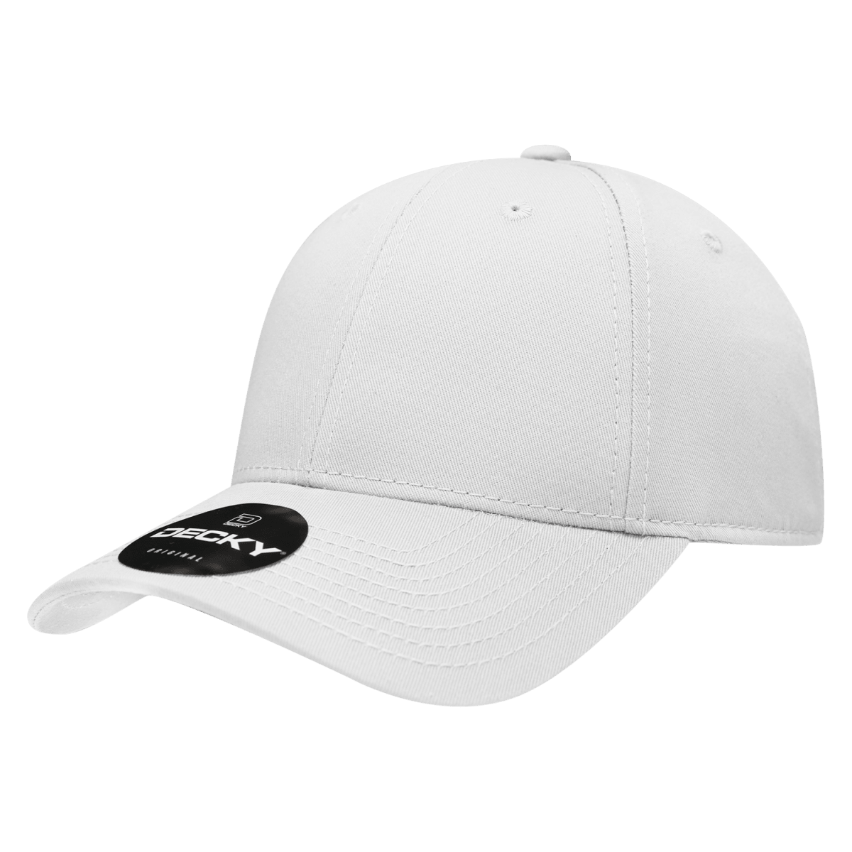 Decky 6 Panel Low Profile Structured Cotton Cap | Decky 209 White OSFM Hats