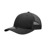 Decky 6 Panel Low Profile Structured Cotton Trucker | Decky 214 Black/Black OSFM