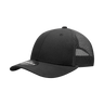 Decky 6 Panel Low Profile Structured Cotton Trucker | Decky 214 Black/Black OSFM