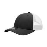 Decky 6 Panel Low Profile Structured Cotton Trucker | Decky 214 Black/White OSFM