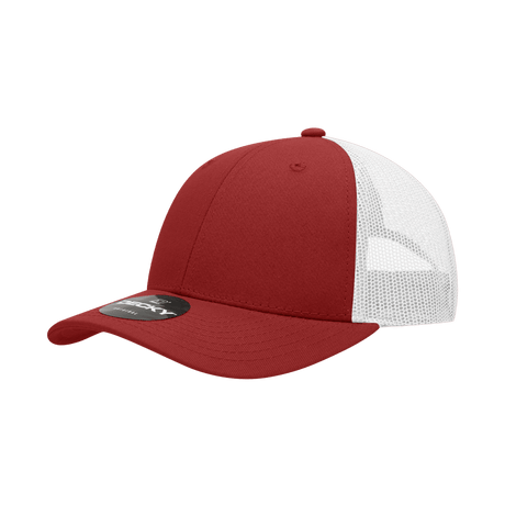 Decky 6 Panel Low Profile Structured Cotton Trucker | Decky 214 Cardinal/White OSFM