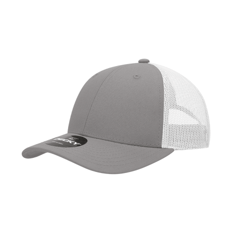 Decky 6 Panel Low Profile Structured Cotton Trucker | Decky 214 Grey/White OSFM