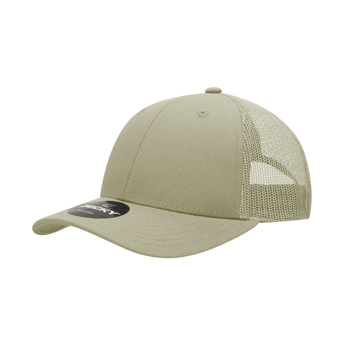 Decky 6 Panel Low Profile Structured Cotton Trucker | Decky 214 Khaki/Khaki OSFM
