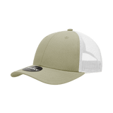 Decky 6 Panel Low Profile Structured Cotton Trucker | Decky 214 Khaki/White OSFM
