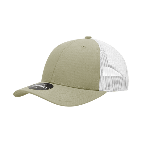 Decky 6 Panel Low Profile Structured Cotton Trucker | Decky 214 Khaki/White OSFM