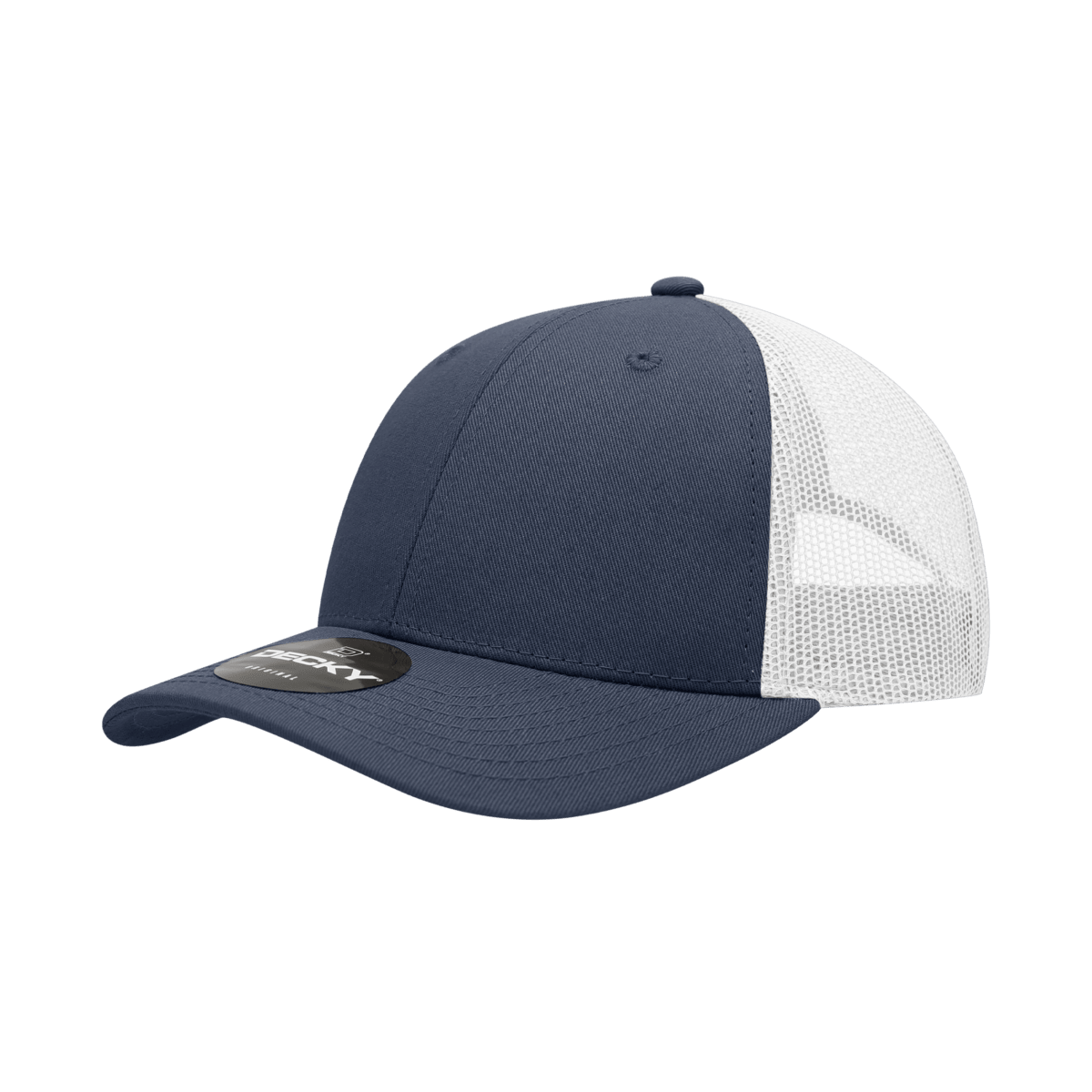 Decky 6 Panel Low Profile Structured Cotton Trucker | Decky 214 Navy/White OSFM
