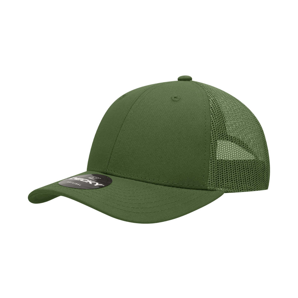 Decky 6 Panel Low Profile Structured Cotton Trucker | Decky 214 Olive/Olive OSFM