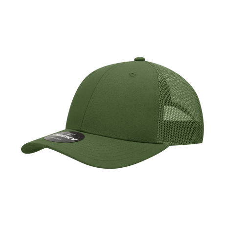 Decky 6 Panel Low Profile Structured Cotton Trucker | Decky 214 Olive/Olive OSFM