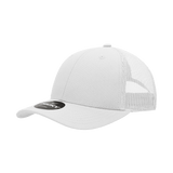 Decky 6 Panel Low Profile Structured Cotton Trucker | Decky 214 White/White OSFM