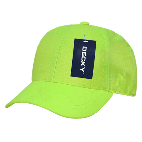 Decky 6 Panel Low Profile Structured Neon Cap | Decky 761 Neon Green OSFM Hats