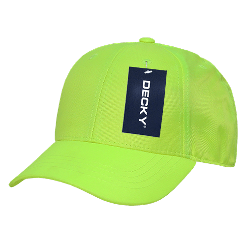 Decky 6 Panel Low Profile Structured Neon Cap | Decky 761 Neon Green OSFM Hats