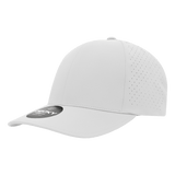 Decky 6 Panel Low Profile Structured Perforated Performance Cap | Decky 6046 White Standard Hats