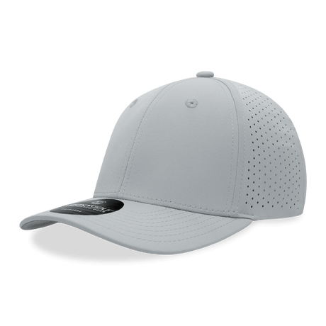 Decky 6 Panel Mid Prof Perforated Cap | Decky 6412 Grey Standard Hats
