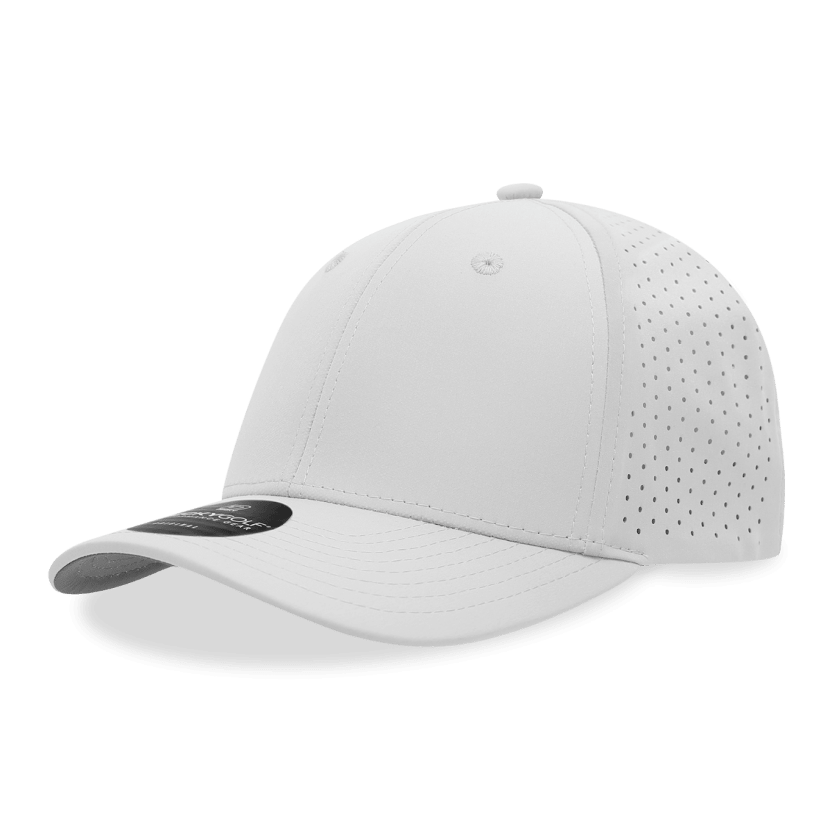 Decky 6 Panel Mid Prof Perforated Cap | Decky 6412 White Standard Hats