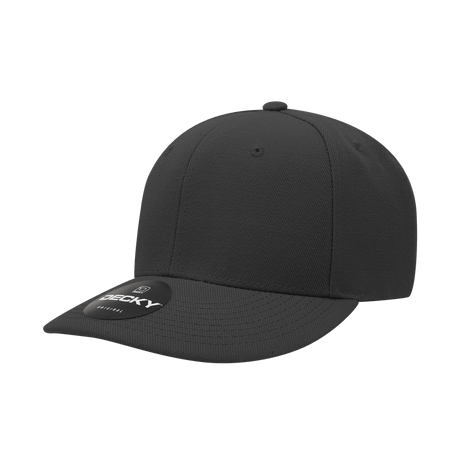 Decky 6 Panel Mid Profile Structured Acrylic/Polyester Cap | Decky 207 Black Standard Hats