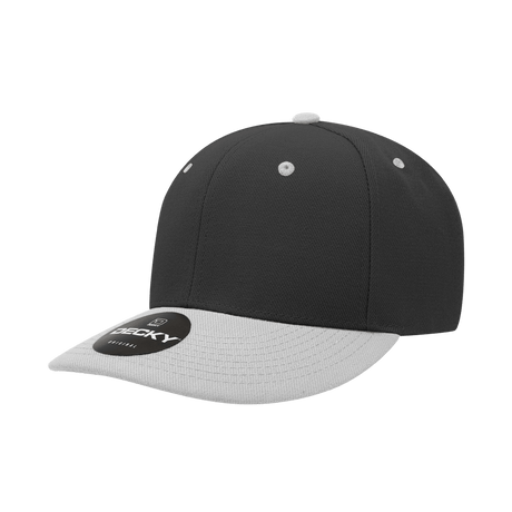 Decky 6 Panel Mid Profile Structured Acrylic/Polyester Cap | Decky 207 BLK/GRY Standard Hats