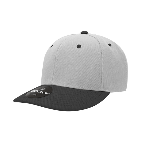 Decky 6 Panel Mid Profile Structured Acrylic/Polyester Cap | Decky 207 GRY/BLK Standard Hats