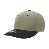 Decky 6 Panel Mid Profile Structured Acrylic/Polyester Cap | Decky 207 KHA/BLK Standard Hats