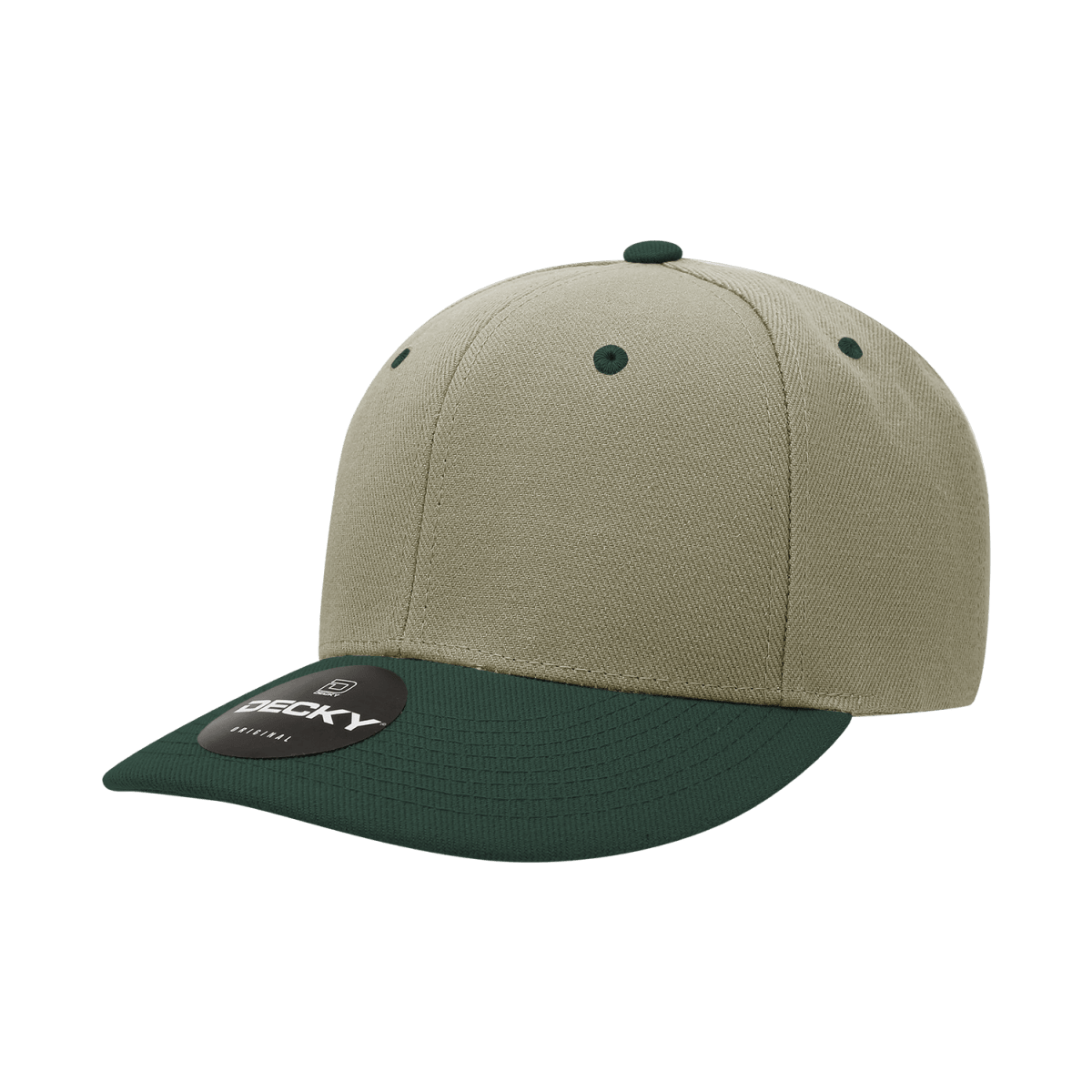 Decky 6 Panel Mid Profile Structured Acrylic/Polyester Cap | Decky 207 KHA/HUN Standard Hats