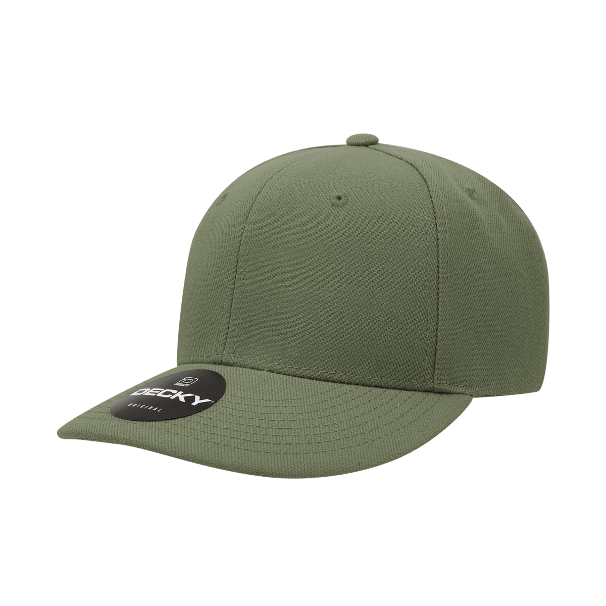 Decky 6 Panel Mid Profile Structured Acrylic/Polyester Cap | Decky 207 Olive Standard Hats