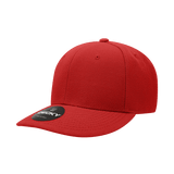 Decky 6 Panel Mid Profile Structured Acrylic/Polyester Cap | Decky 207 Red Standard Hats
