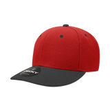 Decky 6 Panel Mid Profile Structured Acrylic/Polyester Cap | Decky 207 RED/BLK Standard Hats