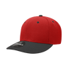 Decky 6 Panel Mid Profile Structured Acrylic/Polyester Cap | Decky 207 RED/BLK Standard Hats
