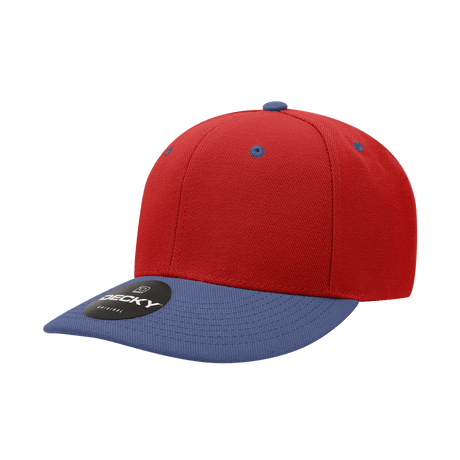Decky 6 Panel Mid Profile Structured Acrylic/Polyester Cap | Decky 207 RED/NVY Standard Hats