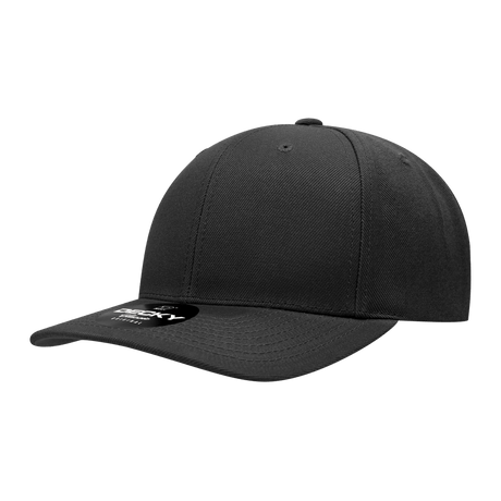 Decky 6 Panel Mid Profile Structured Acrylic/Polyester Snapback | Decky 1015 Black OSFM