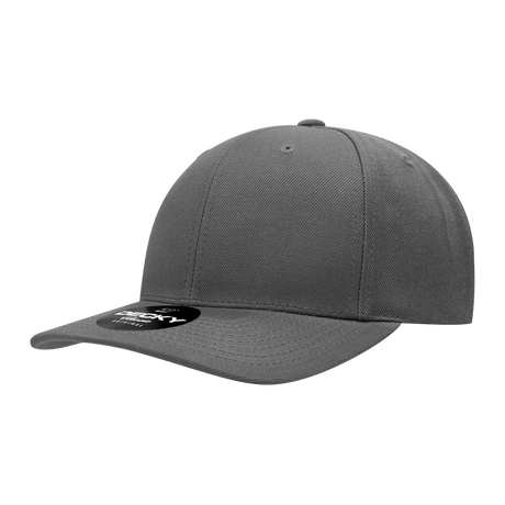 Decky 6 Panel Mid Profile Structured Acrylic/Polyester Snapback | Decky 1015 Charcoal OSFM