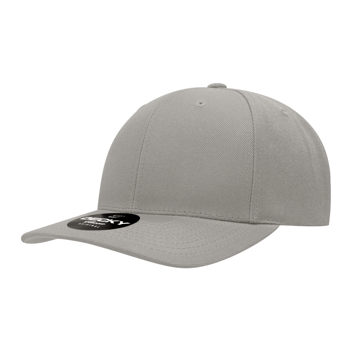 Decky 6 Panel Mid Profile Structured Acrylic/Polyester Snapback | Decky 1015 Light Grey OSFM