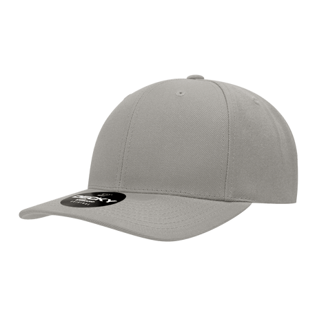Decky 6 Panel Mid Profile Structured Acrylic/Polyester Snapback | Decky 1015 Light Grey OSFM