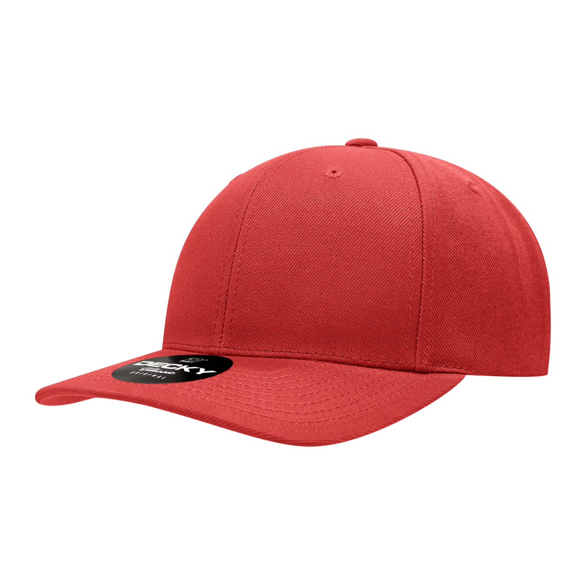 Decky 6 Panel Mid Profile Structured Acrylic/Polyester Snapback | Decky 1015 Red OSFM