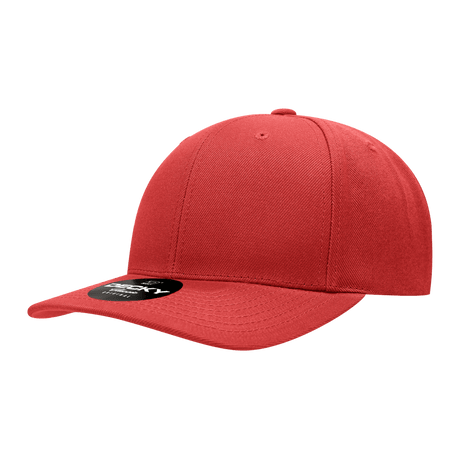 Decky 6 Panel Mid Profile Structured Acrylic/Polyester Snapback | Decky 1015 Red OSFM