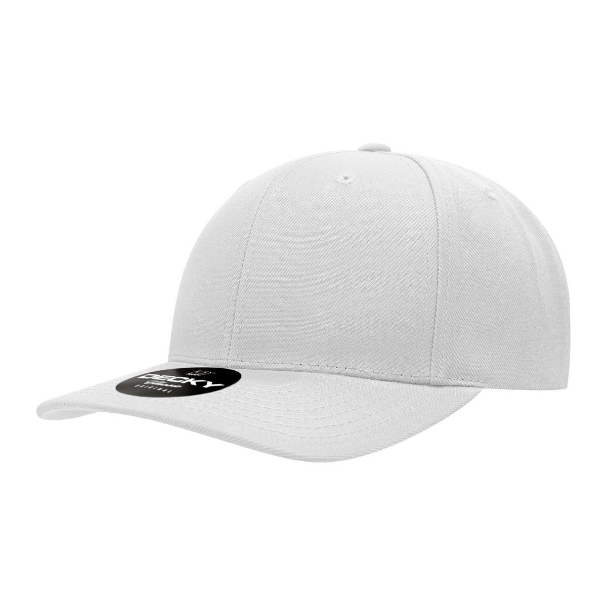 Decky 6 Panel Mid Profile Structured Acrylic/Polyester Snapback | Decky 1015 White OSFM