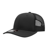 Decky 6 Panel Mid Profile Structured Acrylic/Polyester Trucker | Decky 1053 Black OSFM