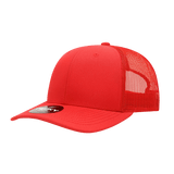 Decky 6 Panel Mid Profile Structured Acrylic/Polyester Trucker | Decky 1053 Red OSFM