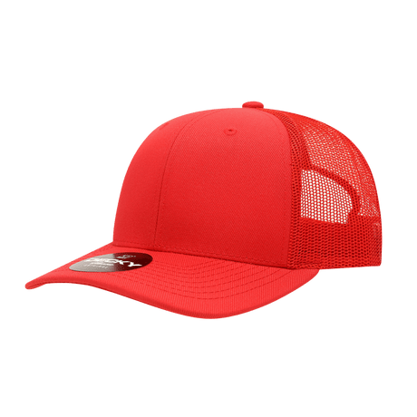Decky 6 Panel Mid Profile Structured Acrylic/Polyester Trucker | Decky 1053 Red OSFM