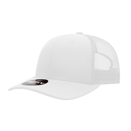 Decky 6 Panel Mid Profile Structured Acrylic/Polyester Trucker | Decky 1053 White OSFM