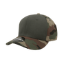 Decky 6 Panel Mid Profile Structured Camo Cap | Decky 1048 Woodland/Olive/Woodland OSFM Hats