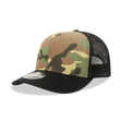 Decky 6 Panel Mid Profile Structured Camo Trucker | Decky 1054 Black/Woodland/Black OSFM